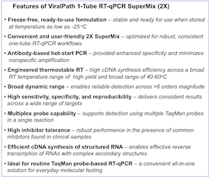 ViralPath 1-Tube RT-qPCR SuperMix (2X) No ROX, Low ROX, ROX